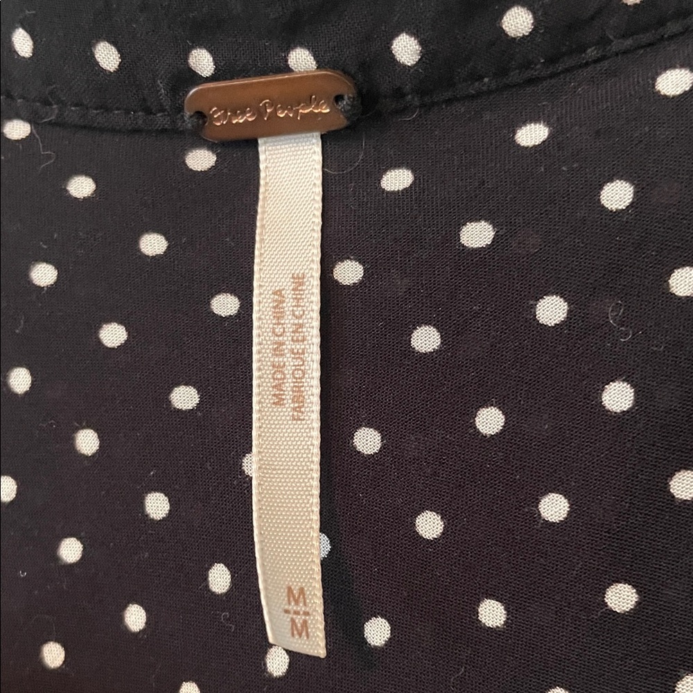 Free People Pipa Short Sleeve Polka Dot Mini Dress - Picture 7 of 8